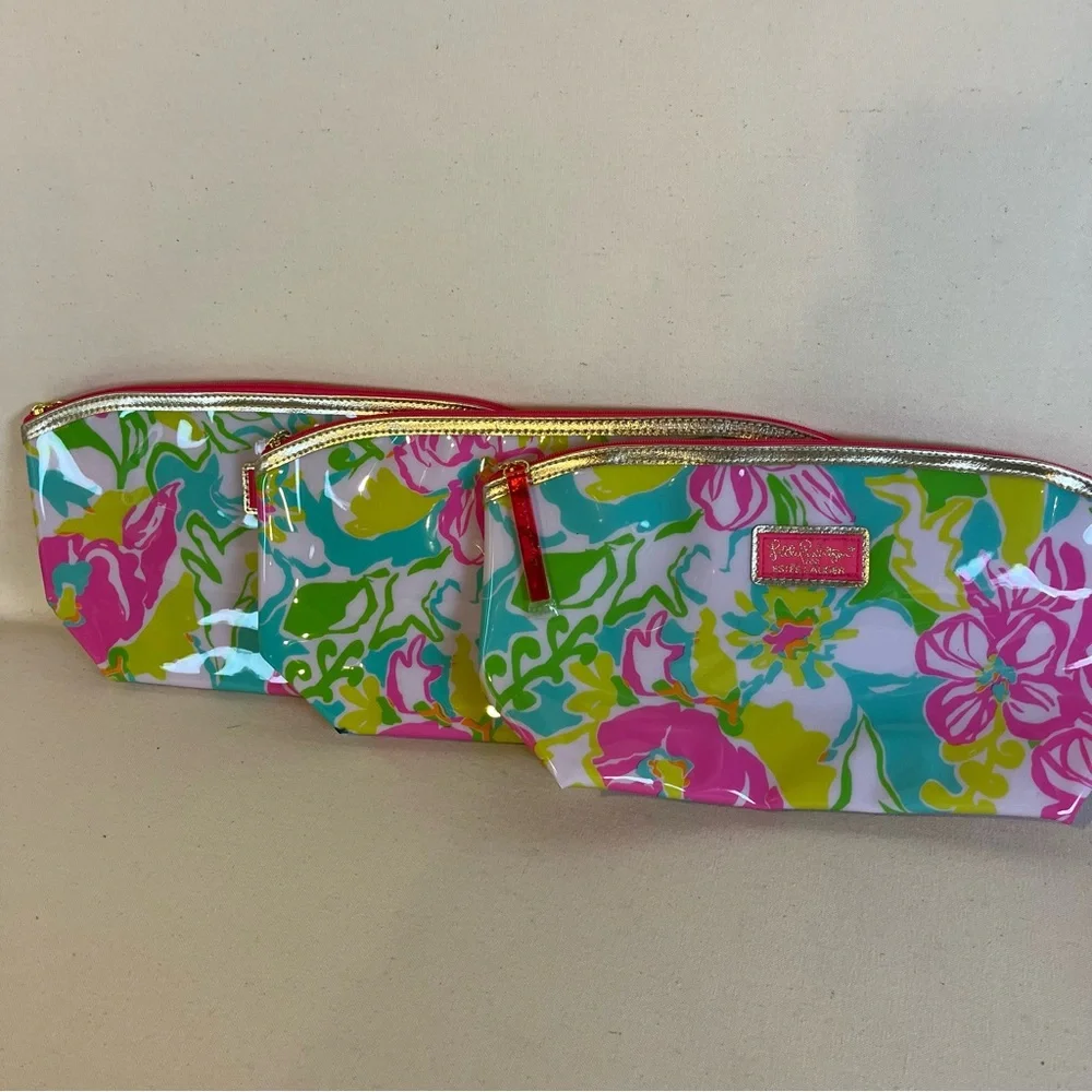 Lilly Pulitzer Vibrant Floral‎ Pouches- Set of 2